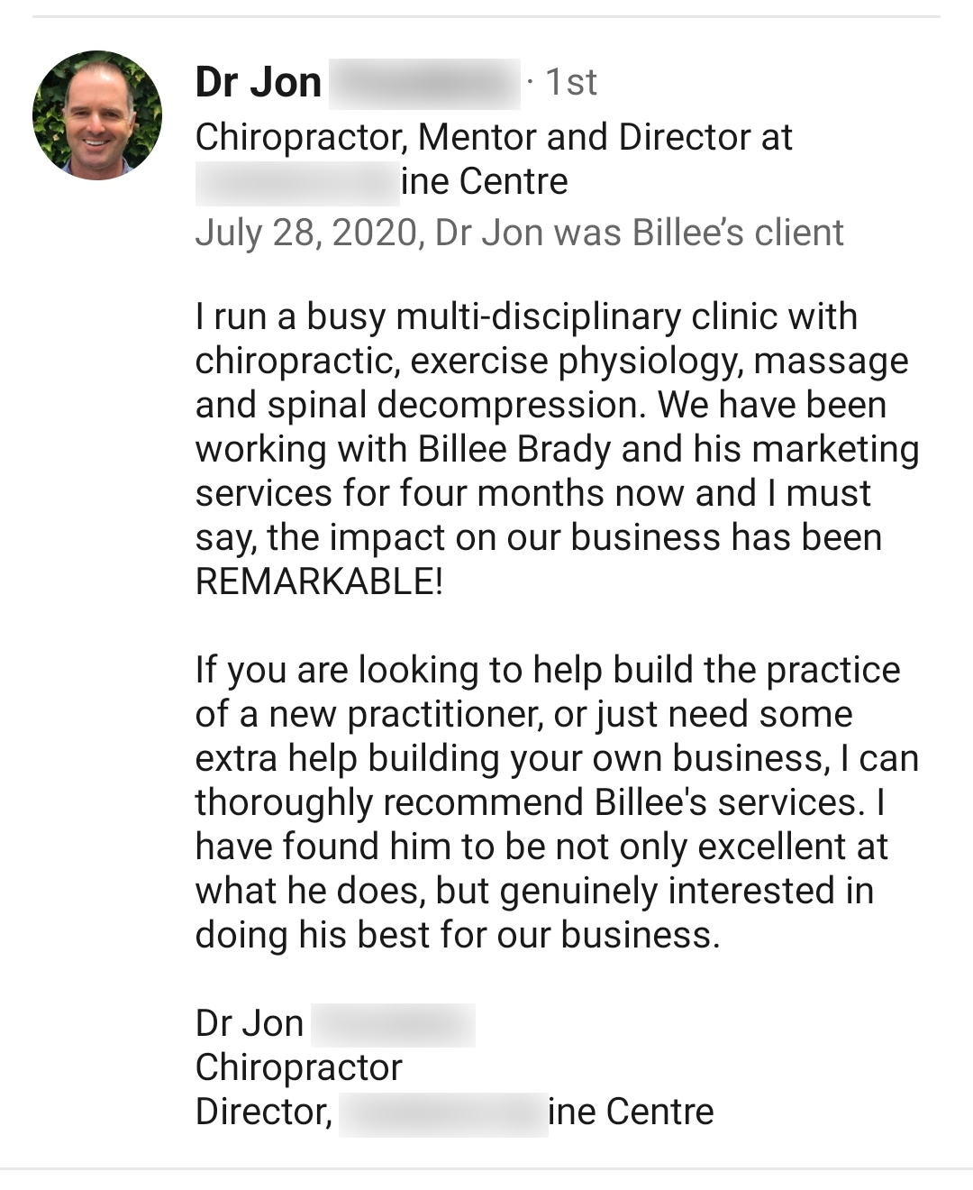 CSC Jons LinkedIn Review - MOBILE